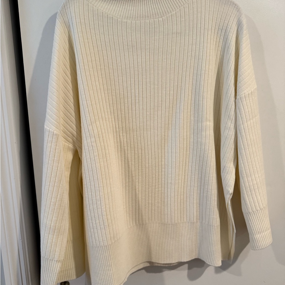 Pink Lily Ivory Ribbed Sweater - Picture 3 of 5